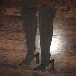 Olive green thigh highs